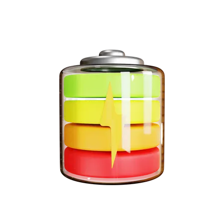 Batterie colorée complètement chargée  3D Icon