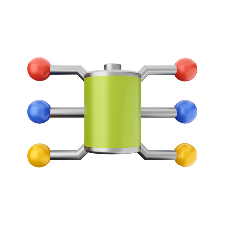 Batterie partager l'énergie  3D Illustration