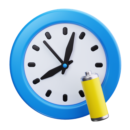 Batterie uhr  3D Icon