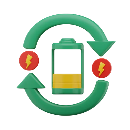 Batteriezyklus  3D Icon