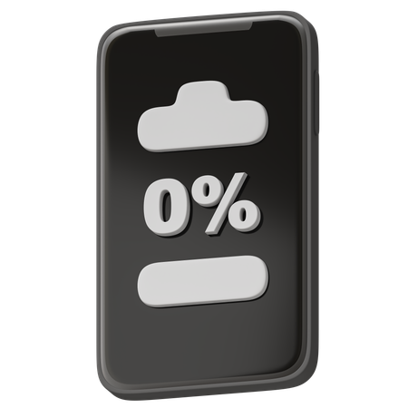 Battery 0 Percent  3D Icon