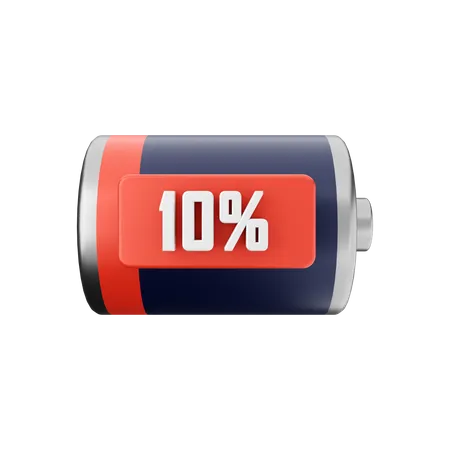 Battery 10 Percent  3D Illustration