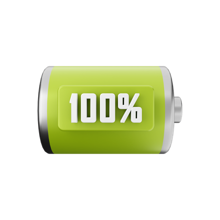 Battery 100 Percent  3D Illustration