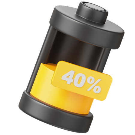 Battery 40 Percent  3D Icon
