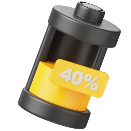 Battery 40 Percent  3D Icon