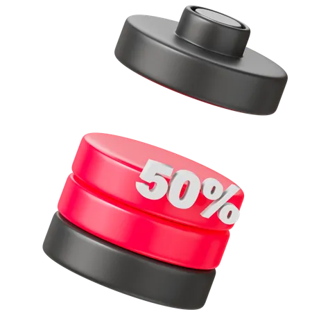 Battery 50 Percent  3D Icon