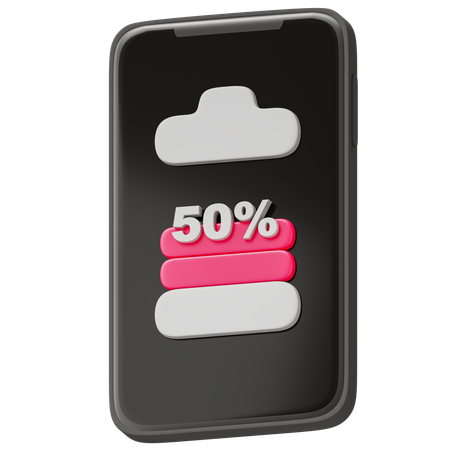 Battery 50 Percent  3D Icon