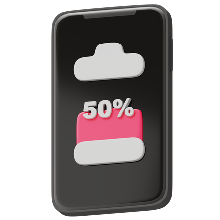 Battery 50 Percent  3D Icon