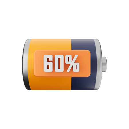 Battery 60 Percent  3D Illustration