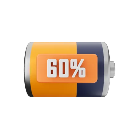 Battery 60 Percent  3D Illustration