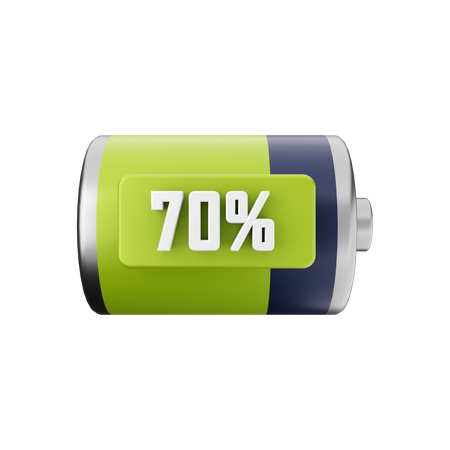 Battery 70 Percent  3D Illustration