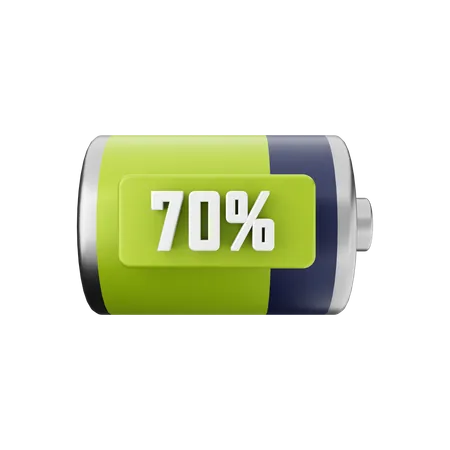 Battery 70 Percent  3D Illustration