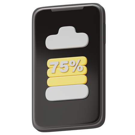 Battery 75 Percent  3D Icon