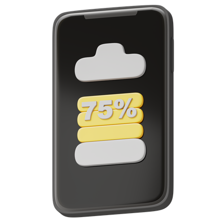 Battery 75 Percent  3D Icon