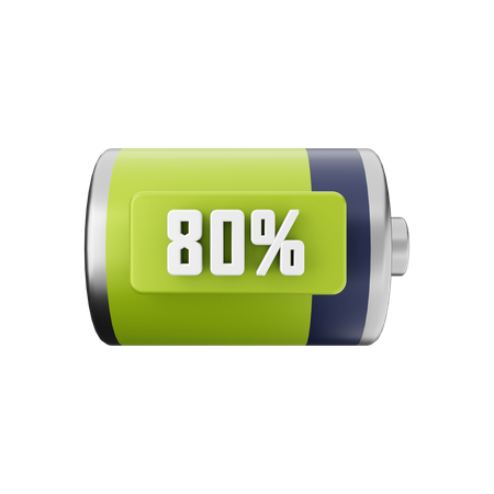 Battery 80 Percent  3D Illustration