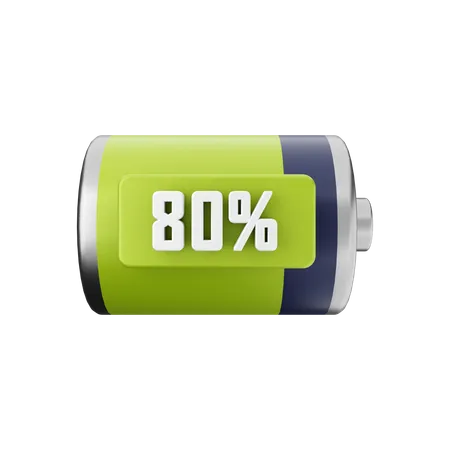 Battery 80 Percent  3D Illustration