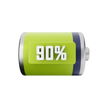 Battery 90 Percent  3D Illustration