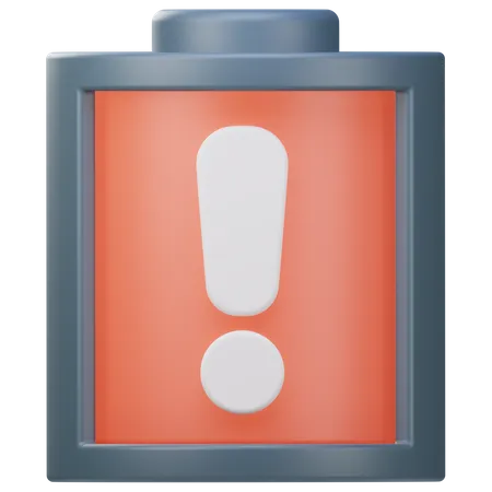 Battery Alert 3 D Illustration 3D Icon