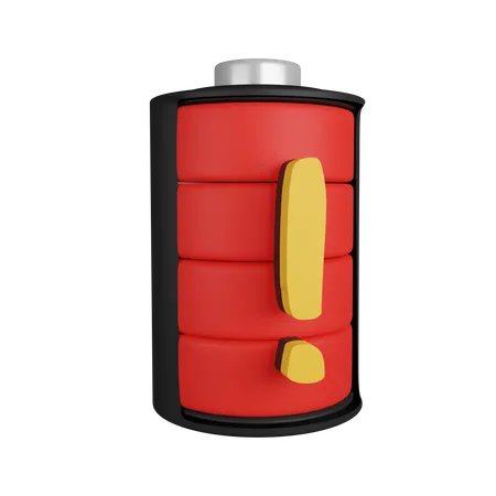 Battery Alert 3 D Icon Contains PNG BLEND GLTF And OBJ Files 3D Icon