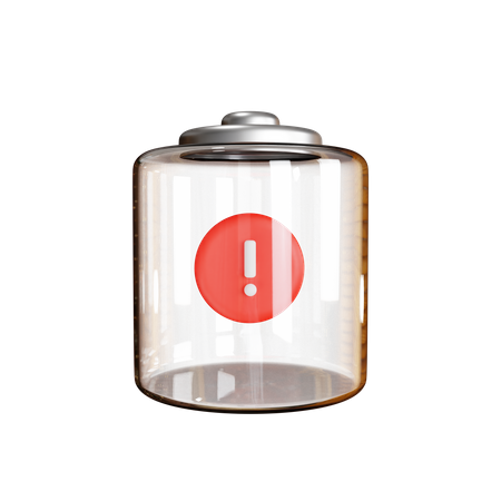 Battery And Exclamation Mark  3D Icon