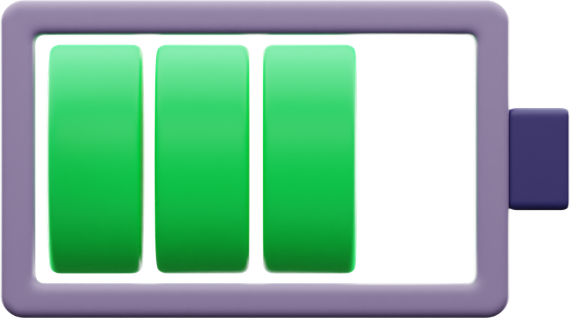 Battery Charging Status  3D Illustration