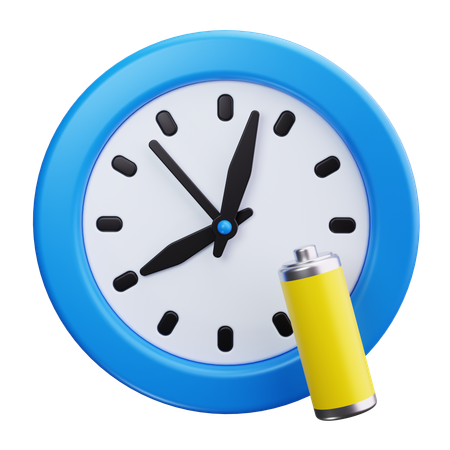 Battery Clock  3D Icon