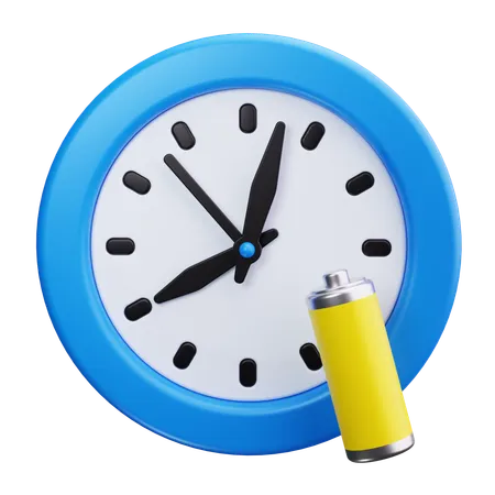 Battery Clock  3D Icon