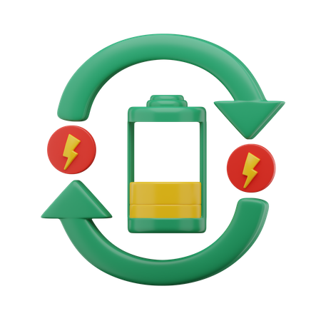 Battery Cycle  3D Icon