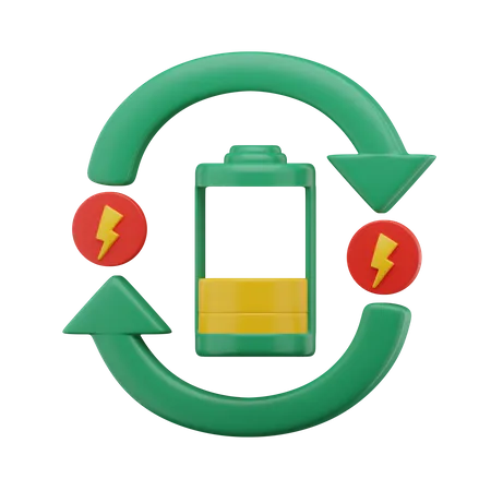 Battery Cycle  3D Icon