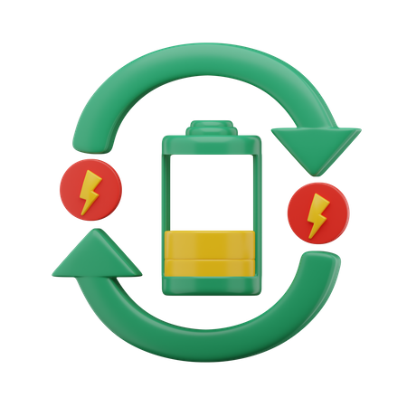 Battery Cycle 3D Icon
