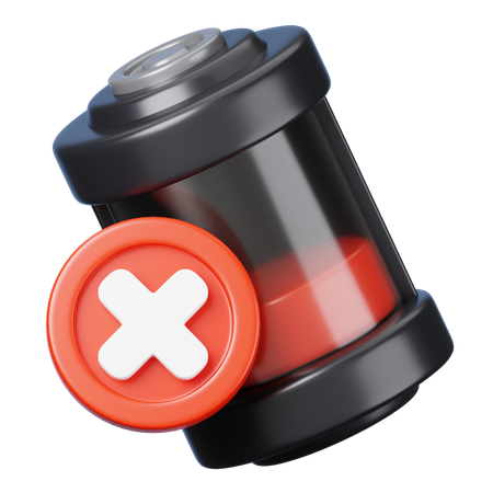 Battery Failed Charge  3D Icon
