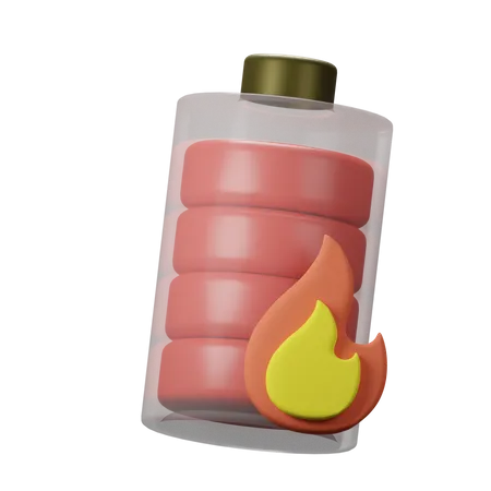 Battery Heat 3D Icon