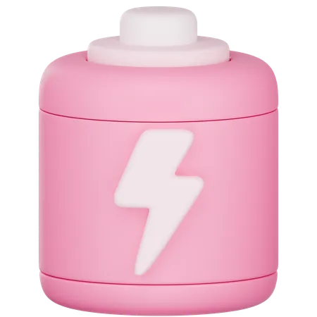 3 D Icon Of Pink Energy Battery 3D Icon