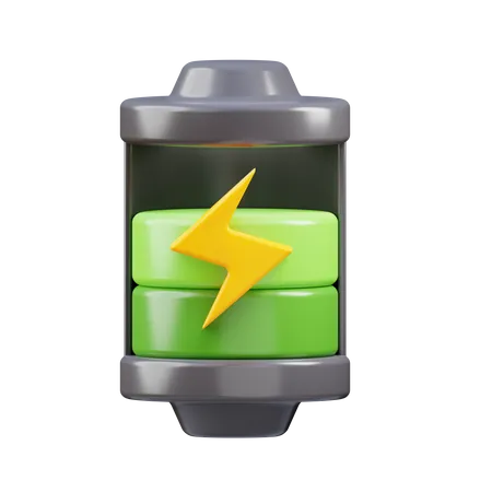 3 D Battery Level Illustration Suitable For Your Projects Related To Electric Car Green Power Or Renewable Energy 3D Icon