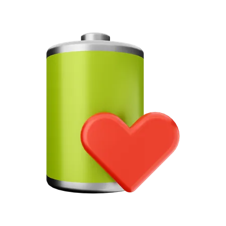 Battery Love  3D Illustration