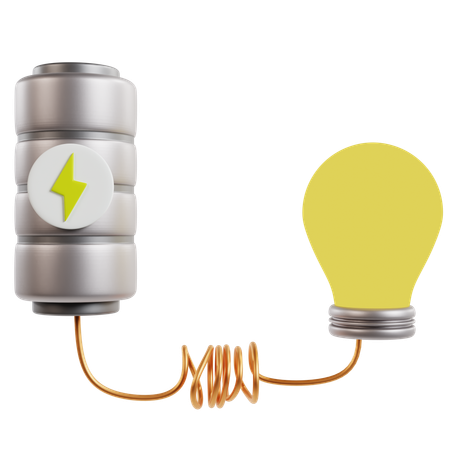 Battery Powered Light Bulb Circuit  3D Icon