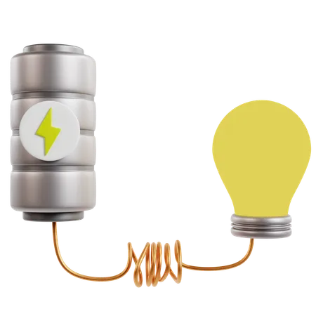 Battery Powered Light Bulb Circuit  3D Icon