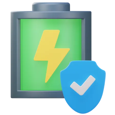 Battery Shield 3 D Illustration 3D Icon