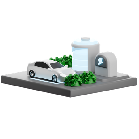 Battery Station Ev  3D Icon