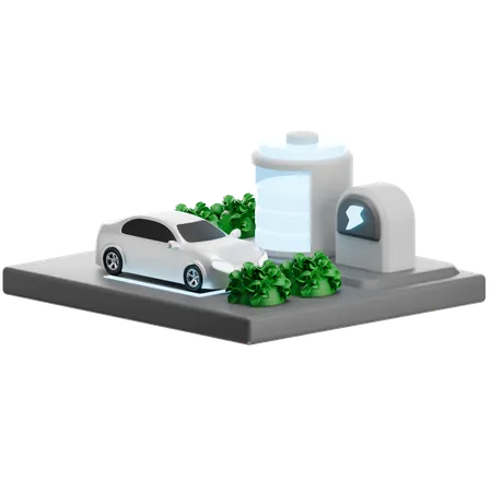 Battery Station Ev  3D Icon