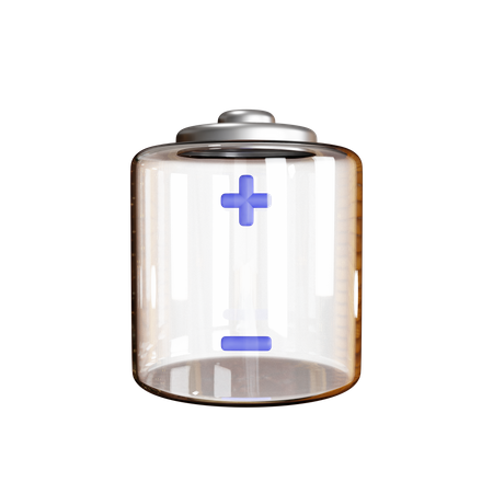 Battery With Positive And Negative Poles Symbols  3D Icon