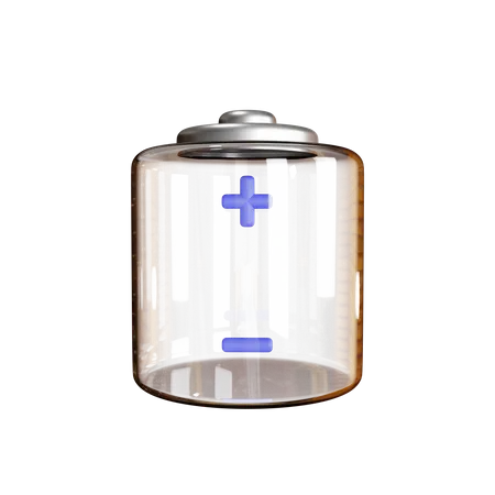 Battery With Positive And Negative Poles Symbols  3D Icon