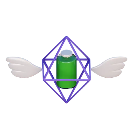 Battery With Wings  3D Icon