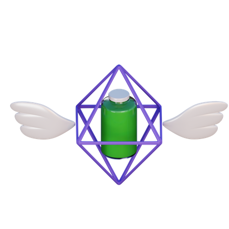 Battery With Wings  3D Icon