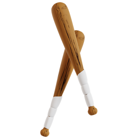 Équipement de sport de battes de baseball croisées  3D Icon