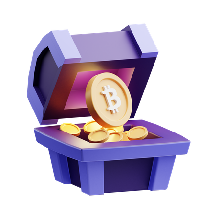 Baú de bitcoin  3D Illustration