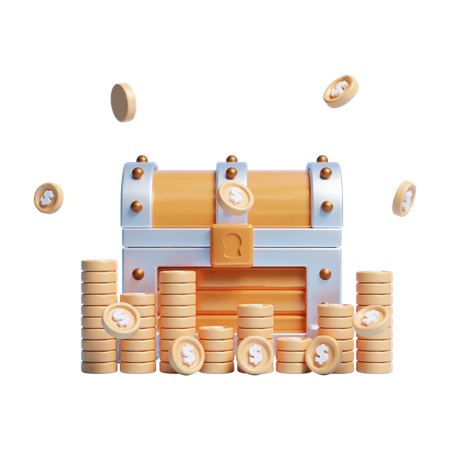 Baú de madeira  3D Icon