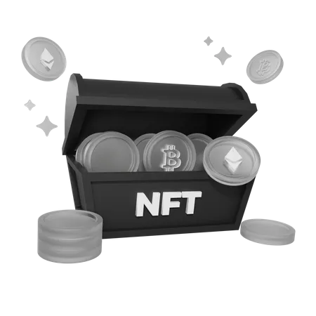 Baú de moedas nft  3D Icon