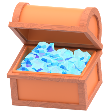 Baú de tesouro com joias  3D Icon