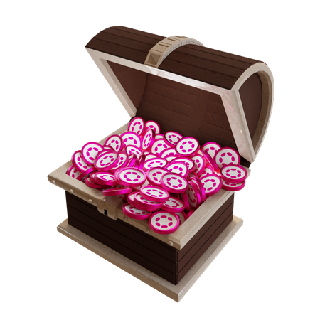 Baú do Tesouro Polkadot (DOT)  3D Icon